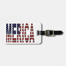 'MERICA - Grunge USA Flag Tag For Bags