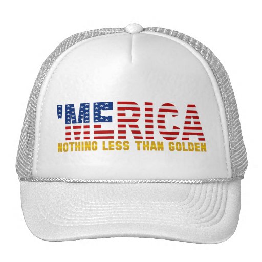 'MERICA "Nothing Less Than Golden" USA Flag Hat