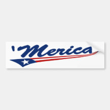 'Merica Swoosh Bumper Sticker