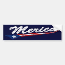 'Merica Swoosh (Distressed) Bumper Sticker