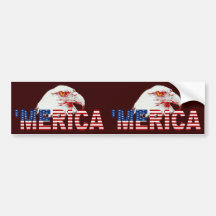 'MERICA U.S. Flag & Eagle 2-in-1 Bumper Sticker