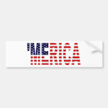 'MERICA US Flag Bumper Sticker