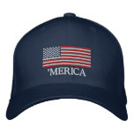 'MERICA US Flag Embroidered Hat