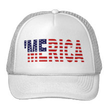 'MERICA US Flag Hat (white)