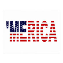 'MERICA US Flag Postcard