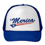 'Merica US Flag Swoosh Trucker Hat (blue)