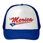'Merica US Flag Swoosh Trucker Hat (red/blue)