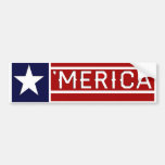 MERICA - USA Flag Shape Customizeable Text bumper stickers
