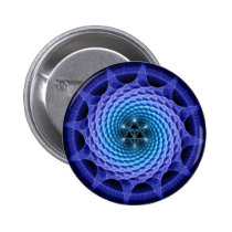 Merkaba Spiral Mandala Blue ( Fractal Geometry ) buttons