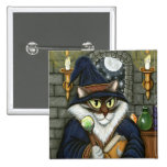 Merlin Magician Wizard Cat Magic Sorcerer Button buttons