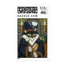 Merlin Magician Wizard Cat Magic Sorcerer Postage postage