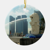 Merlion Sculpture Singapore Christmas Tree Ornament
