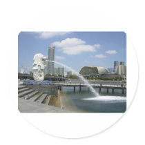 Merlion Round Sticker