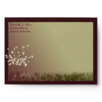 Merlot Dandelion Wedding Invitation A7 Envelopes