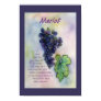 Merlot Red Wine Grapes Art Poster Print