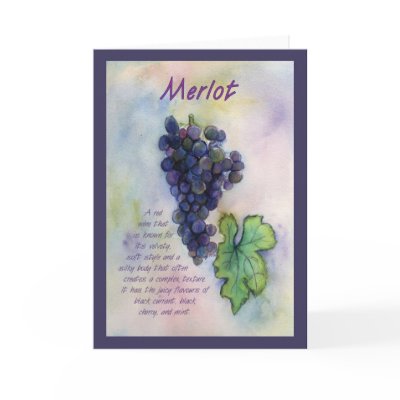 Merlot Wine Grape Greeting Card by donnabellas