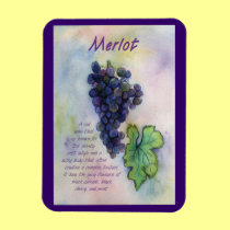 Merlot Wine Grapes Painting Art Magnet magnets