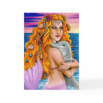 mermaid 13 Note Card by artbylucie mermaid 13 Note Card