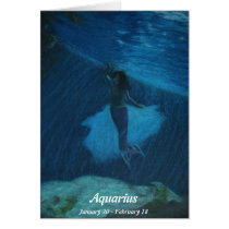 mermaid 1, Aquarius, January 20 - February 18 Greeting Card