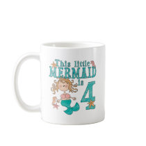 Mermaid 4th Birthday Mugs