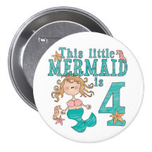 Mermaid 4th Birthday Pin