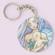 Mermaid and Baby Keychain by Molly Harrison