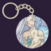 Mermaid and Baby Keychain by Molly Harrison keychains