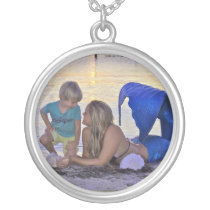 Mermaid and Boy at the Beach Necklace