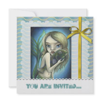Mermaid and catfish custom invites
