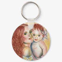 Mermaid and Child  Keychain