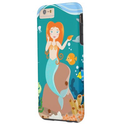 Mermaid and dolphins birthday party tough iPhone 6 plus case