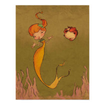 Mermaid and Seahorse posters by Strudelcookies Mermaid and Seahorse posters