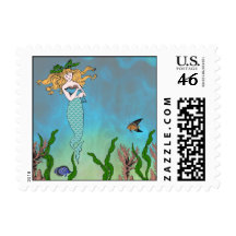 Mermaid and seal postage