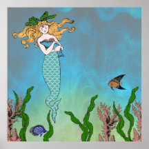 Mermaid and seal print