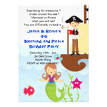 Mermaid and the Pirate Brithday Invitation