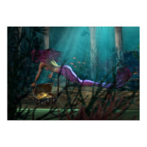 Mermaid and Treasure - POSTER posters