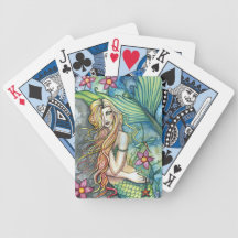 Mermaid Art Playing Cards by Molly Harrison