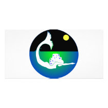 Mermaid At Night Custom Photo Card