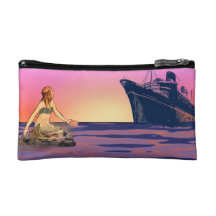 Mermaid at sunset makeup bags