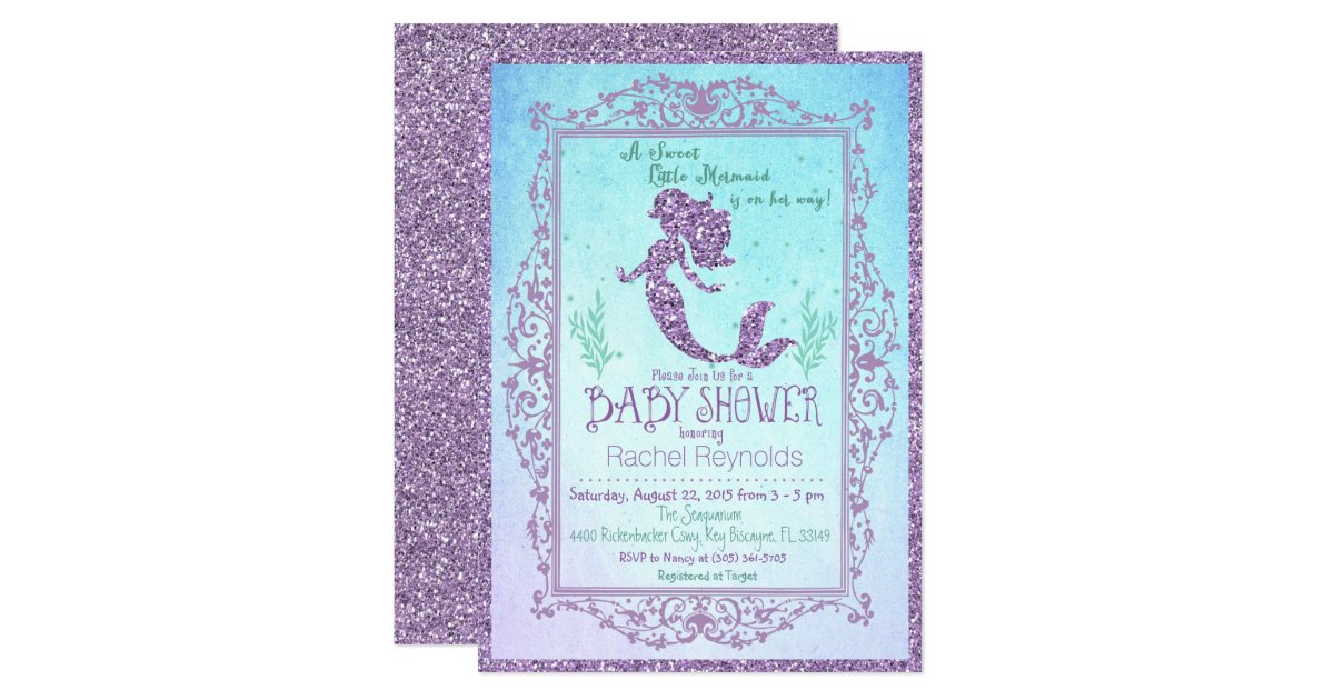 Mermaid Baby Shower Invitation Zazzle