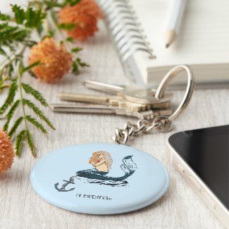 Mermaid Basic Round Button Keychain