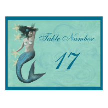 Mermaid Beach Coastal Place Holder Cards Postcard