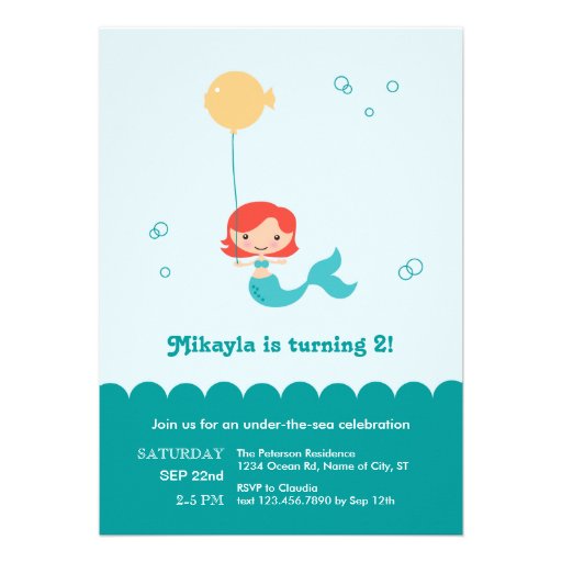 Mermaid Birthday Invitation (front side)