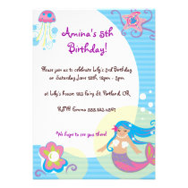 Mermaid Birthday Invites invitations