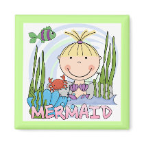 Mermaid Blond Pony Tail Tshirts and Gifts Fridge Magnet