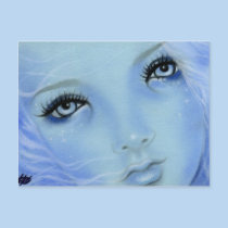 Mermaid Blue Eyes Postcard postcards
