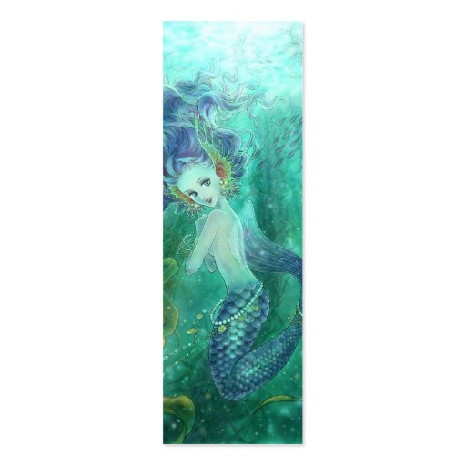 Mermaid Bookmark Business Card Templates (front side)