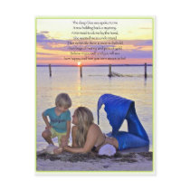 Mermaid & Boy at the Beach Postcard