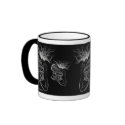 Mermaid-Butterfly Lady on Black mugs