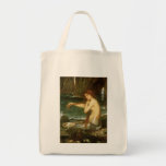 Mermaid by JW Waterhouse, Victorian Mythology Art Canvas Bag
